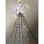 Top Star with Waterfall Lights - White & Warm White - Green Cable